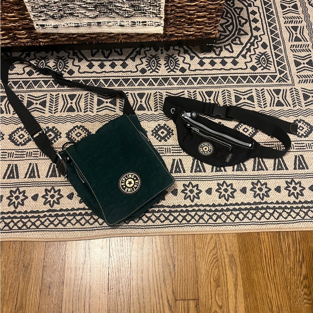 Kipling Bundle! Crossbody and Waist Bag! Green/Black